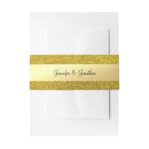 Eleganter Gold Glitzer Moderne Kalligraphie Einladungsbanderole