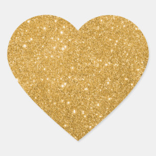 Eleganter Gold Glitzer Moderner Luxus Herz-Aufkleber