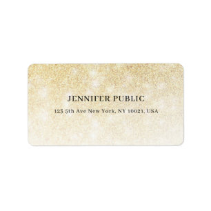 Eleganter Gold Glitzer Modernes Template Beruflich Adressaufkleber