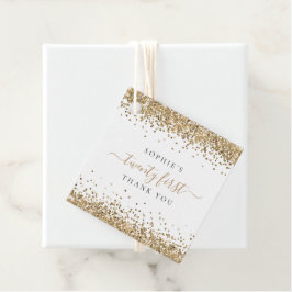 Eleganter Gold Glitzer Name 21. Vielen Dank Geschenkanhänger