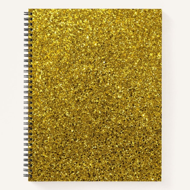 Eleganter Gold Glitzer Notizbuch (Vorderseite)