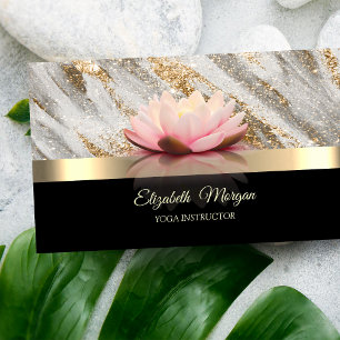 Eleganter Gold Glitzer Pinselstrich Lido Lotus Blu Visitenkarte