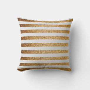 Eleganter Gold Glitzer Pinstrips Muster Kissen