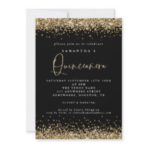 Eleganter Gold Glitzer Quinceañera 15. Party Schwa