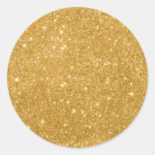 Eleganter Gold Glitzer Runder Aufkleber