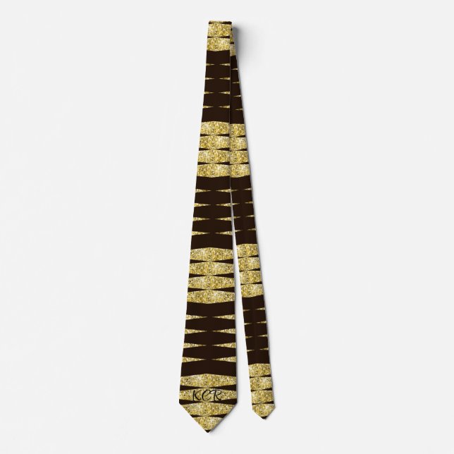Eleganter Gold Glitzer Schwarzer  Krawatte (Vorderseite)