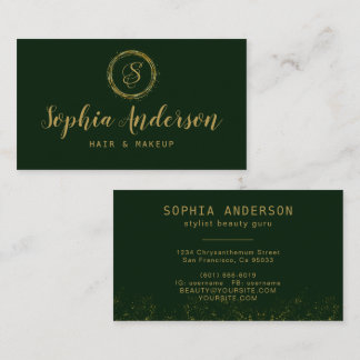 Eleganter Gold Glitzer & Signature Script-Bus Visitenkarte