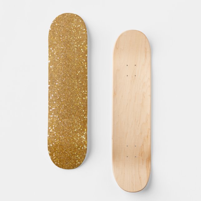 Eleganter Gold Glitzer Skateboard (Vorderseite)