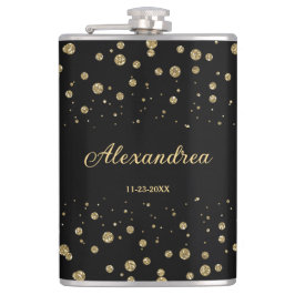 Eleganter Gold Glitzer Sparkle Flachmann