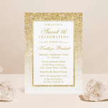 Eleganter Gold Glitzer Sweet 16 Geburtstag Einladung<br><div class="desc">Feiern Sie stilvoll mit diesen schlichten und doch sehr trendigen Glitzer-Einladungen zum 16. Geburtstag. Dieses Design lässt sich leicht mit Ihrer speziellen Veranstaltungssprache personalisieren und Ihre Gäste werden begeistert sein,  wenn sie diese fantastischen Einladungen erhalten.</div>