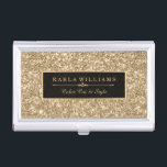 Eleganter Gold Glitzer Texture Print Visitenkarten Etui<br><div class="desc">Eleganter,  leicht getrübter goldfarbener Glitzer und Glitzern-Textur drucken Akzent zurück.</div>