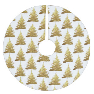 Eleganter Gold Glitzer Trees Weihnachtsbaum Rock Polyester Weihnachtsbaumdecke