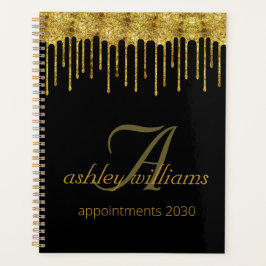 Eleganter Gold Glitzer Tropfen Salon Termine Planer