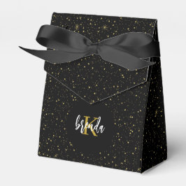 Eleganter Gold Glitzer und Glitzern auf schwarz Geschenkschachtel