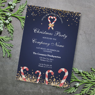 Eleganter Gold Glitzer Weihnachten Corporate Party Einladung