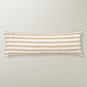 Eleganter Gold Glitzer Weißer Streifen Chic Muster Seitenschläferkissen