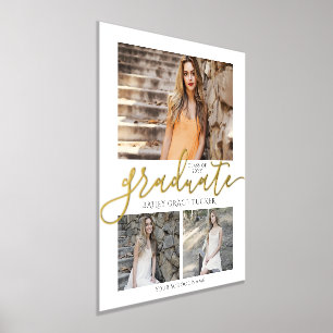 Eleganter Gold Graduate Collage Abschluss Keepake Foliendrucke