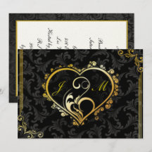 Eleganter Gold Heart Monogram Junggeselinnen-Absch