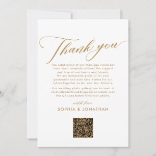 Eleganter Gold-Kalligrafie-Hochzeitstisch Dankeskarte