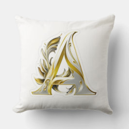 Eleganter Gold Letter A Luxuriöses Monogram Cushio Kissen