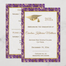 Eleganter Gold Lila floraler Abschluss