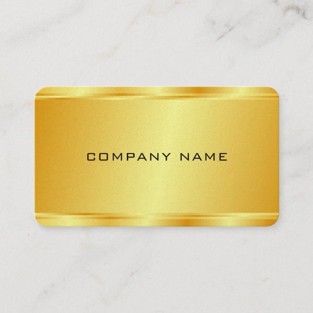 Eleganter Gold Look Glamour Luxuriöse Template Pea Visitenkarte (Vorderseite)