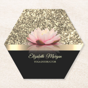 Eleganter Gold, Lotusblumen-Yoga-Lehrer Untersetzer
