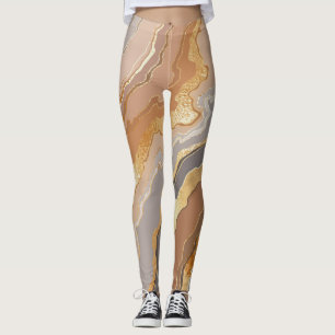 Eleganter Gold Marmor: Stilisierter Hintergrund. Leggings