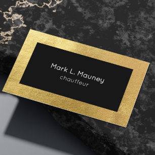 Eleganter Gold-Metall-Chauffeur-Fahrer Profi Visitenkarte