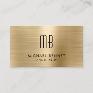 Eleganter Gold-Metall-Monogramm-Berater Visitenkarte