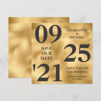 Eleganter Gold-Metallic-Shimmer Save the Date mode
