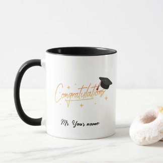 Eleganter Gold Minimal Abschluss School Kapselname Tasse