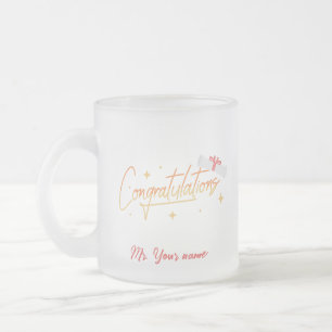 Eleganter Gold Minimal Abschluss School Rosa Name Mattglastasse