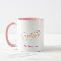 Eleganter Gold Minimal Abschluss School Rosa Name