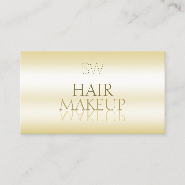Eleganter Gold Mirror Schriftart mit Monogram Stil Visitenkarte (Vorderseite)