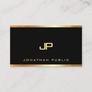 Eleganter Gold Monogram Glam Schlicht Moderner Lux Visitenkarte