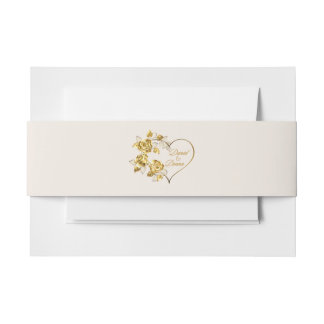 Eleganter Gold Personalisiert Wedding Einladung Be Einladungsbanderole