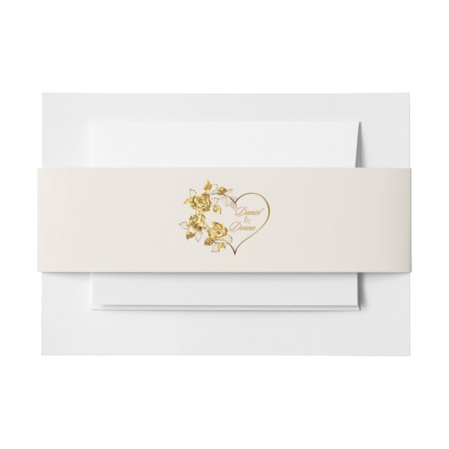 Eleganter Gold Personalisiert Wedding Einladung Be Einladungsbanderole (Vorderseite Beispiel)