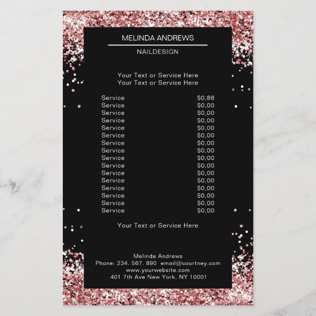 Eleganter Gold Pink auf beiden Seiten Flyer (Hinten)