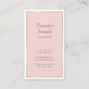 Eleganter Gold Pink White Modern Trendy Schlicht L Visitenkarte