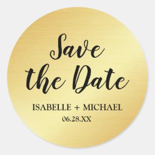 Eleganter Gold Save the Date Umschlag Aufkleber