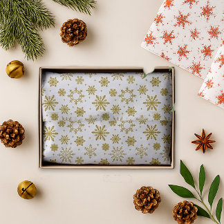 Eleganter Gold-Schneeflocken-Feiertag Seidenpapier