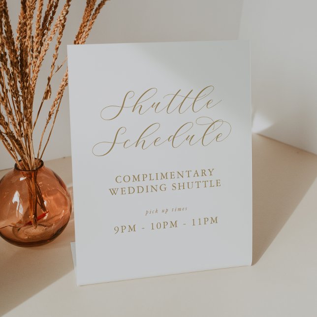 Eleganter Gold Script-Hochzeitsplan Sockelschild (Von Creator hochgeladen)