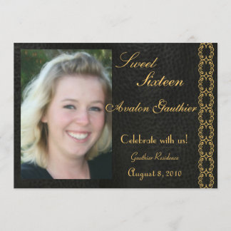 Eleganter Gold Scroll Foto Jedem Anlass Einladung