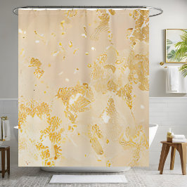 Eleganter Gold Sequin Duschvorhang