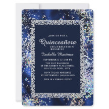Eleganter Gold Silver Glitzer Quinceañera