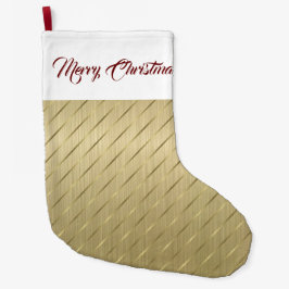 Eleganter Gold Streifen Weihnachten Strumpf Großer Weihnachtsstrumpf
