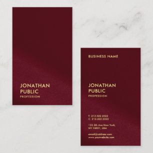 Eleganter Gold Text Burgundy Red Luxury Oceania Visitenkarte