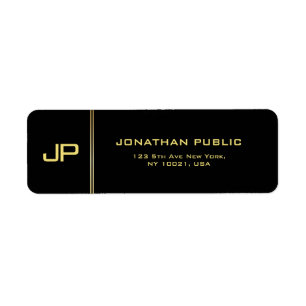 Eleganter Gold Text Name Moderne Monogram-Rückgabe