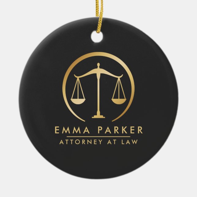 Eleganter Gold- und Black-Anwalt Keramik Ornament (Vorne)